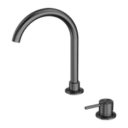Mecca Hob Basin Mixer Round Swivel Spout Gun Metal gallery detail image