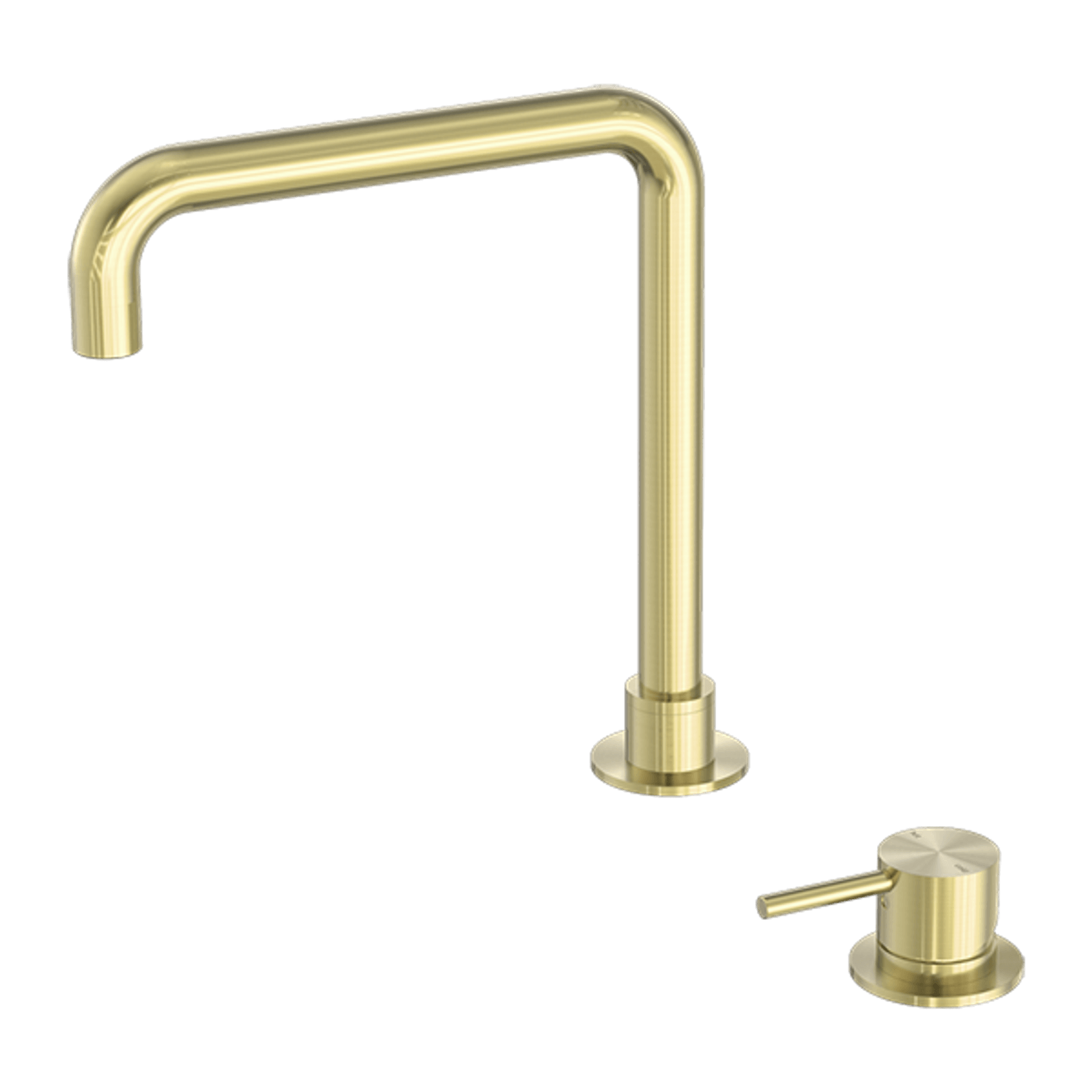 Mecca Hob Basin Mixer Square Swivel Spout Brushed Gold gallery detail image