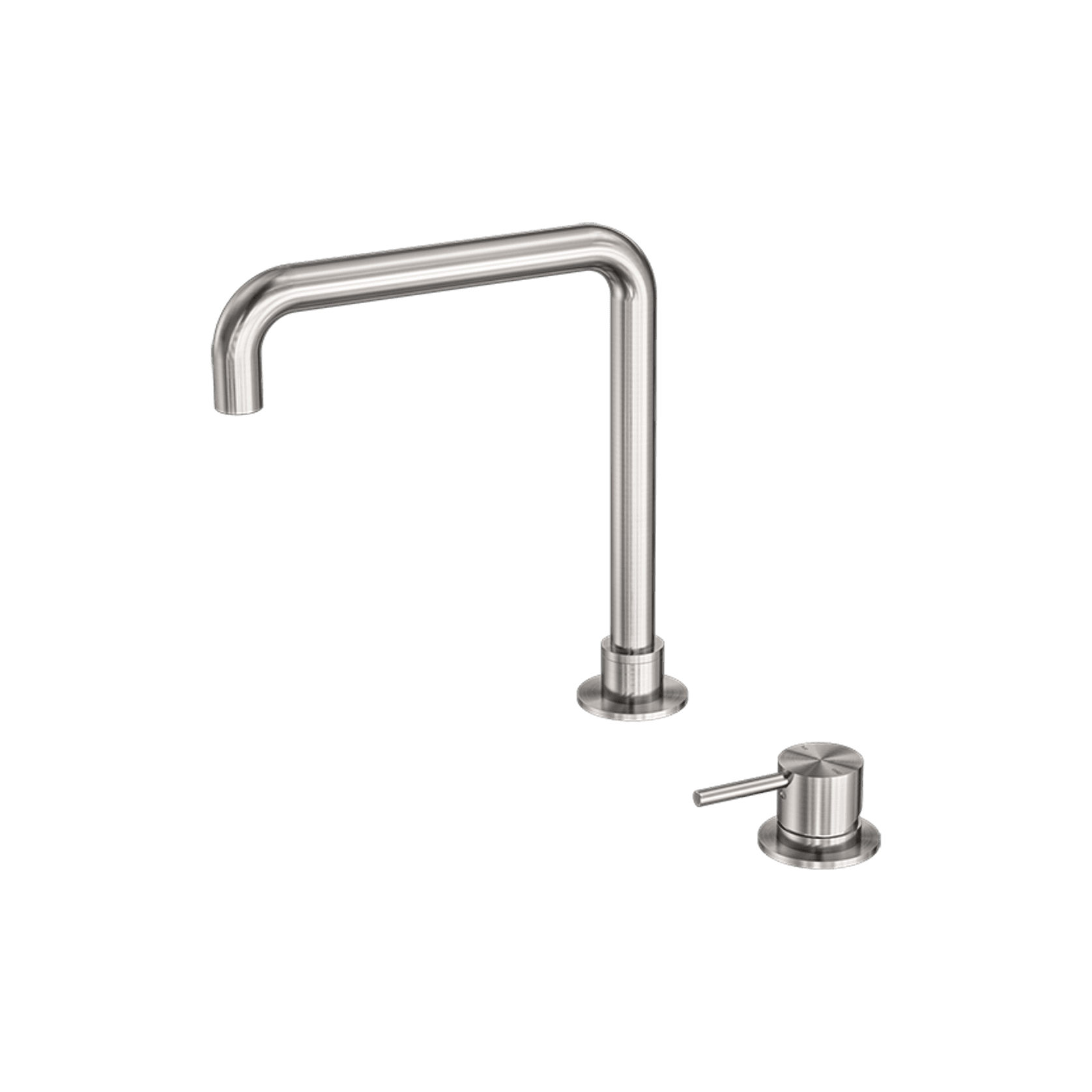 Mecca Hob Basin Mixer Square Swivel Spout Brushed Nickel gallery detail image