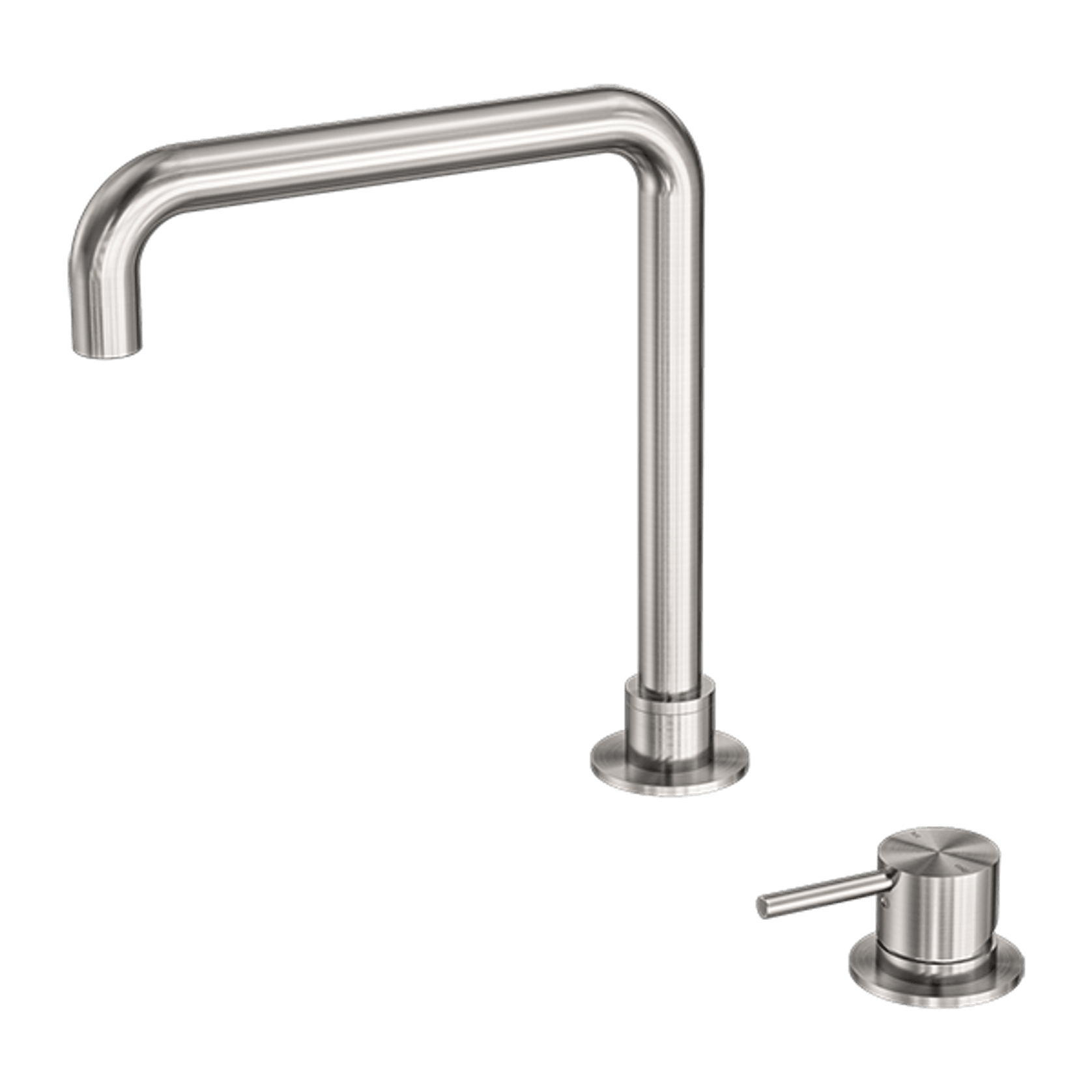 Mecca Hob Basin Mixer Square Swivel Spout Brushed Nickel gallery detail image