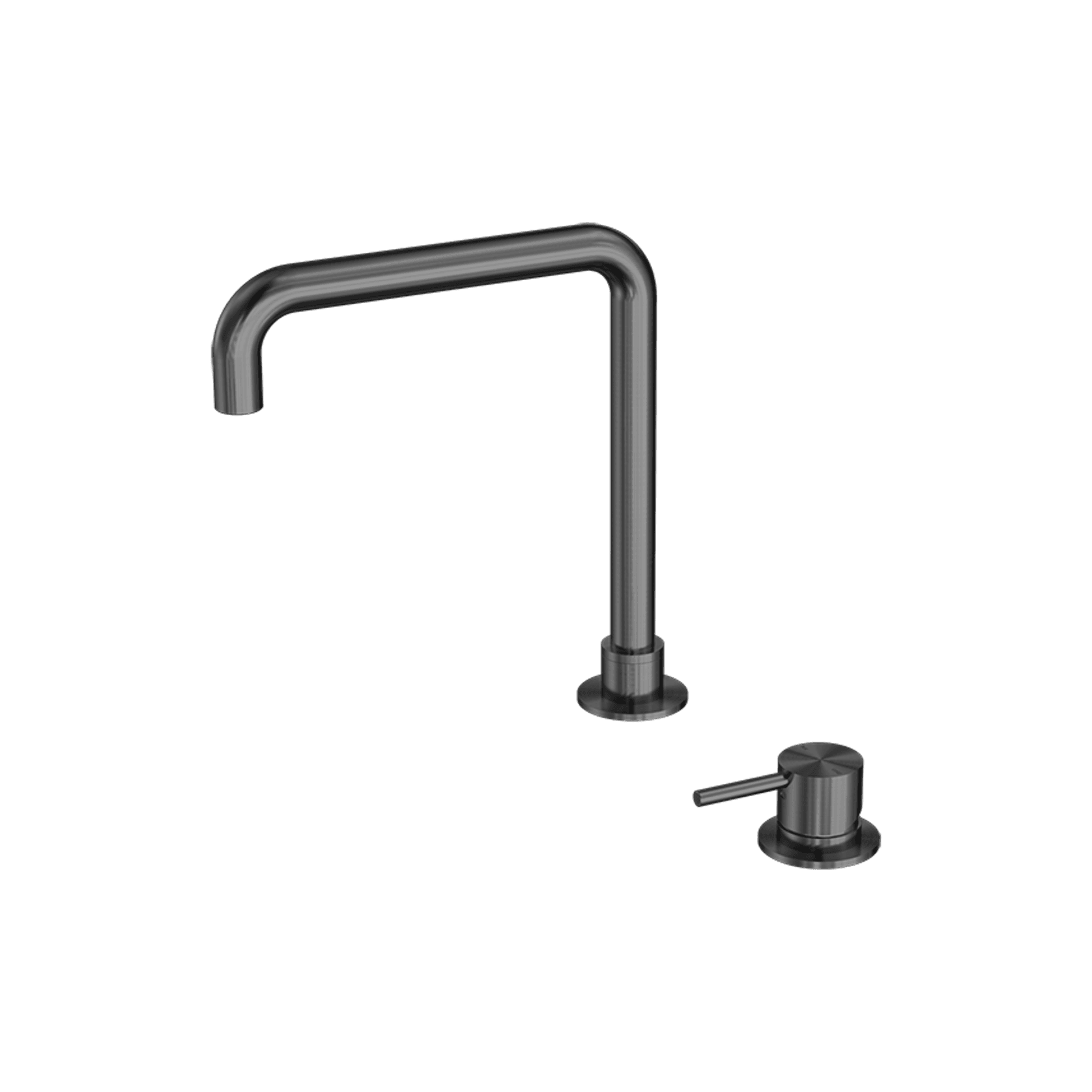 Mecca Hob Basin Mixer Square Swivel Spout Gun Metal gallery detail image