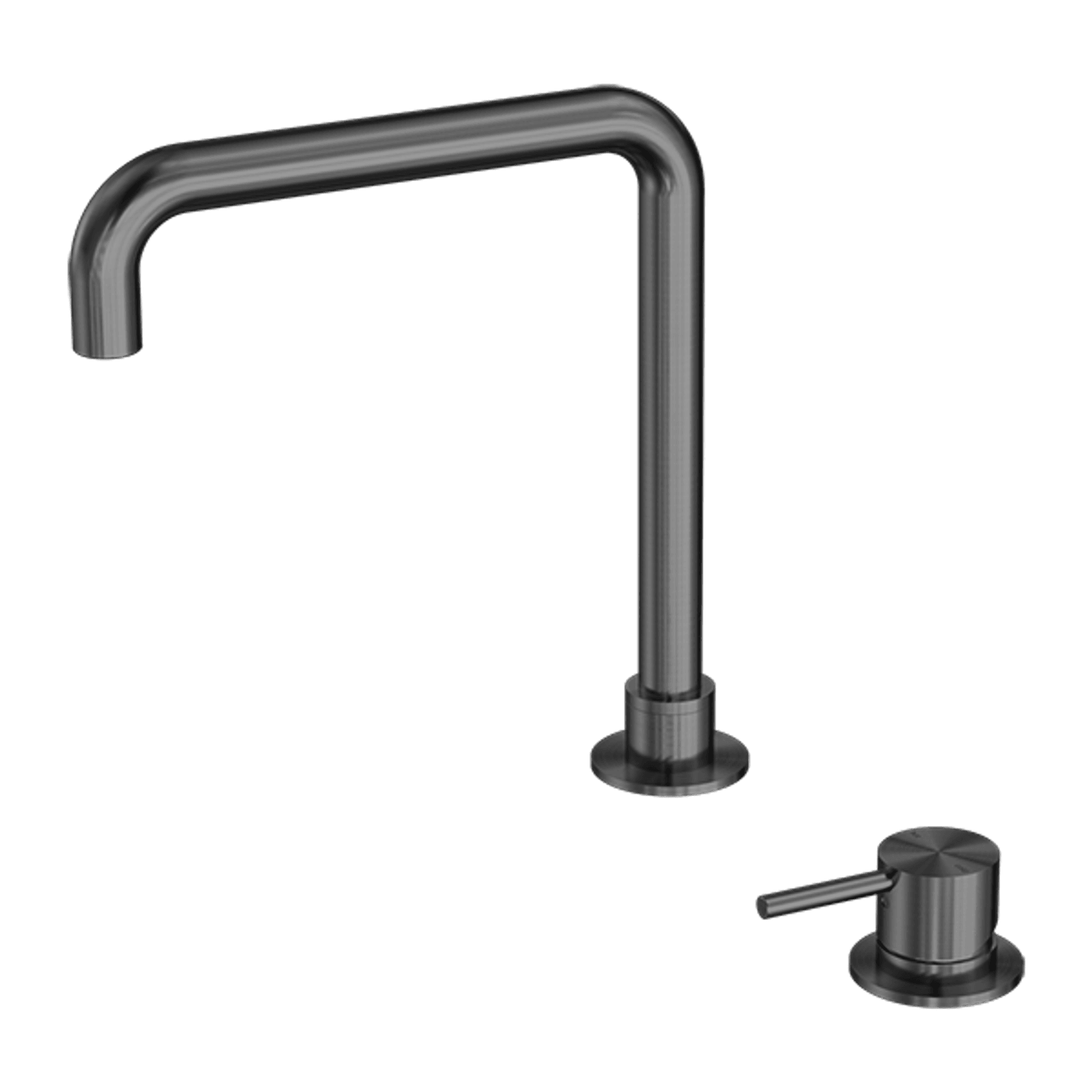 Mecca Hob Basin Mixer Square Swivel Spout Gun Metal gallery detail image