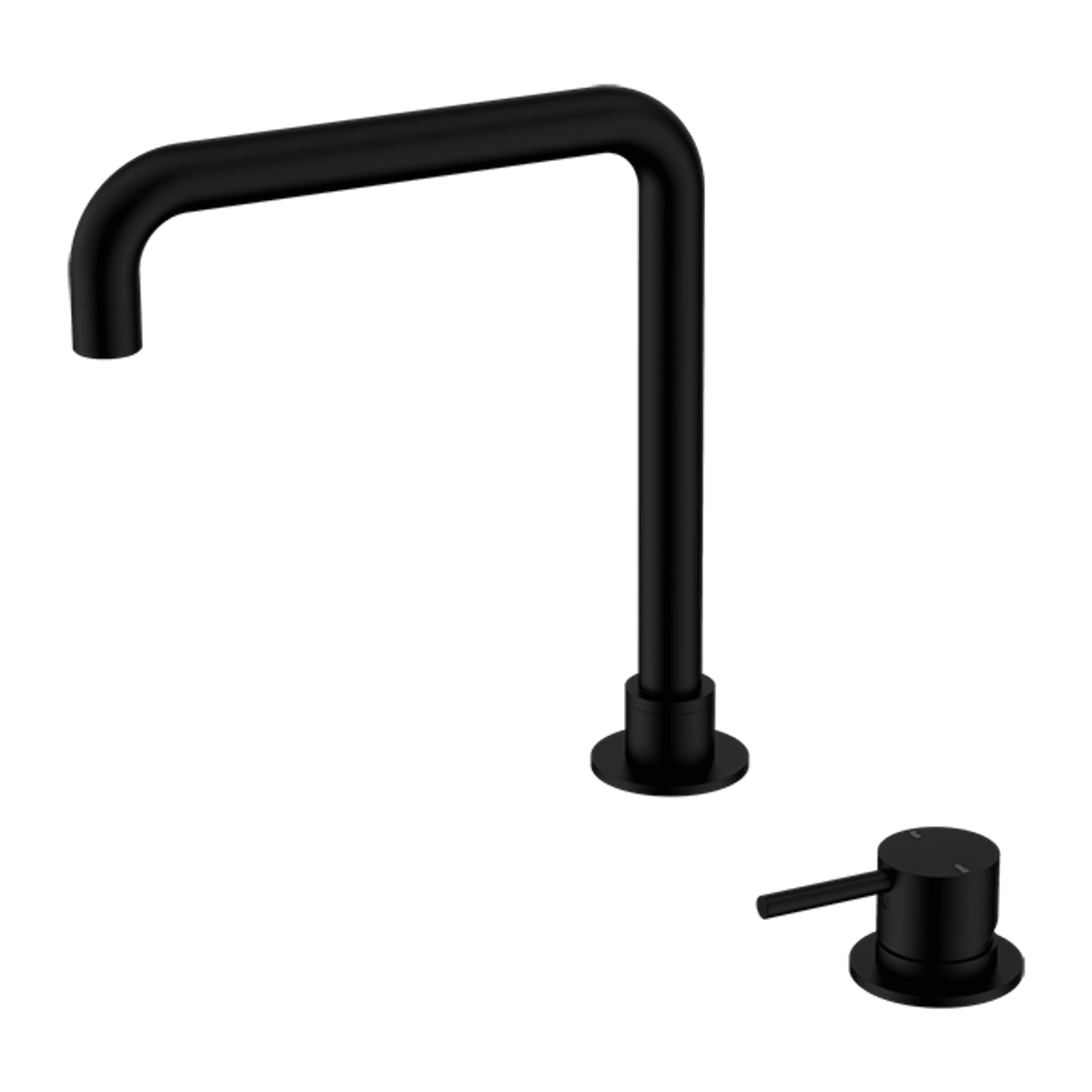 Mecca Hob Basin Mixer Square Swivel Spout Matte Black gallery detail image