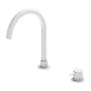 Mecca Hob Basin Mixer Round Swivel Spout Matte White gallery detail image