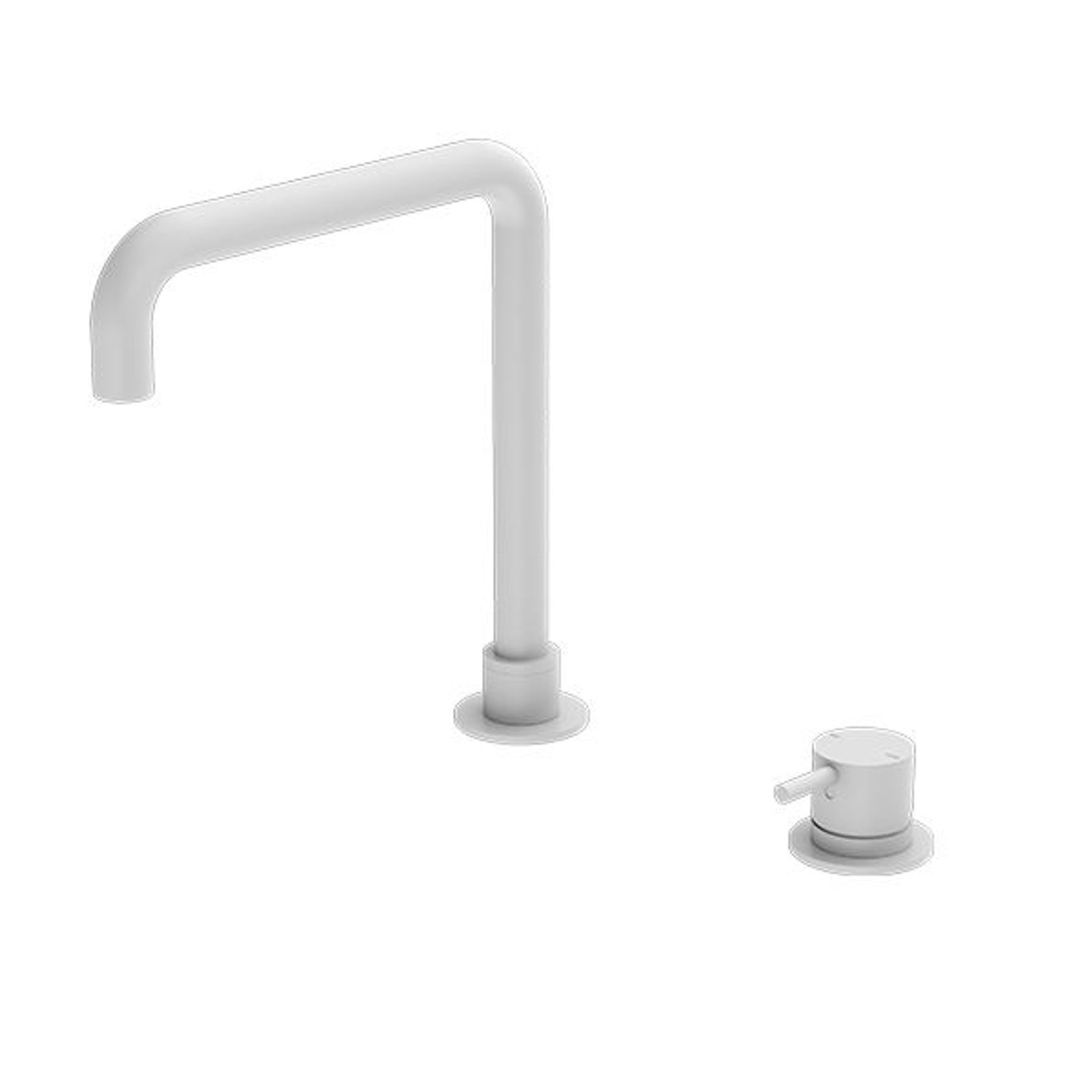 Mecca Hob Basin Mixer Square Swivel Spout Matte White gallery detail image