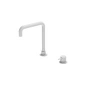 Mecca Hob Basin Mixer Square Swivel Spout Matte White gallery detail image