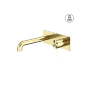 Mecca Wall Basin/Bath Mixer 230mm Brushed Gold gallery detail image