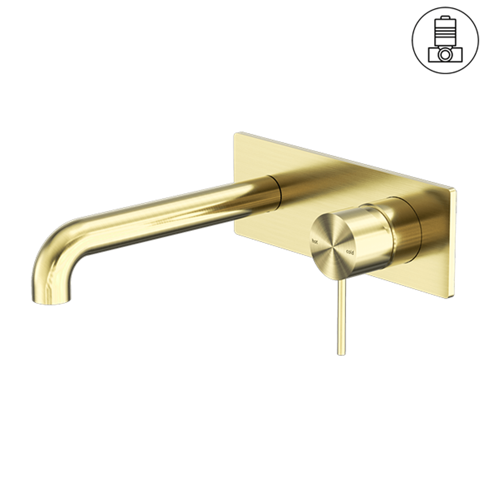 Mecca Wall Basin/Bath Mixer 160mm Brushed Gold gallery detail image