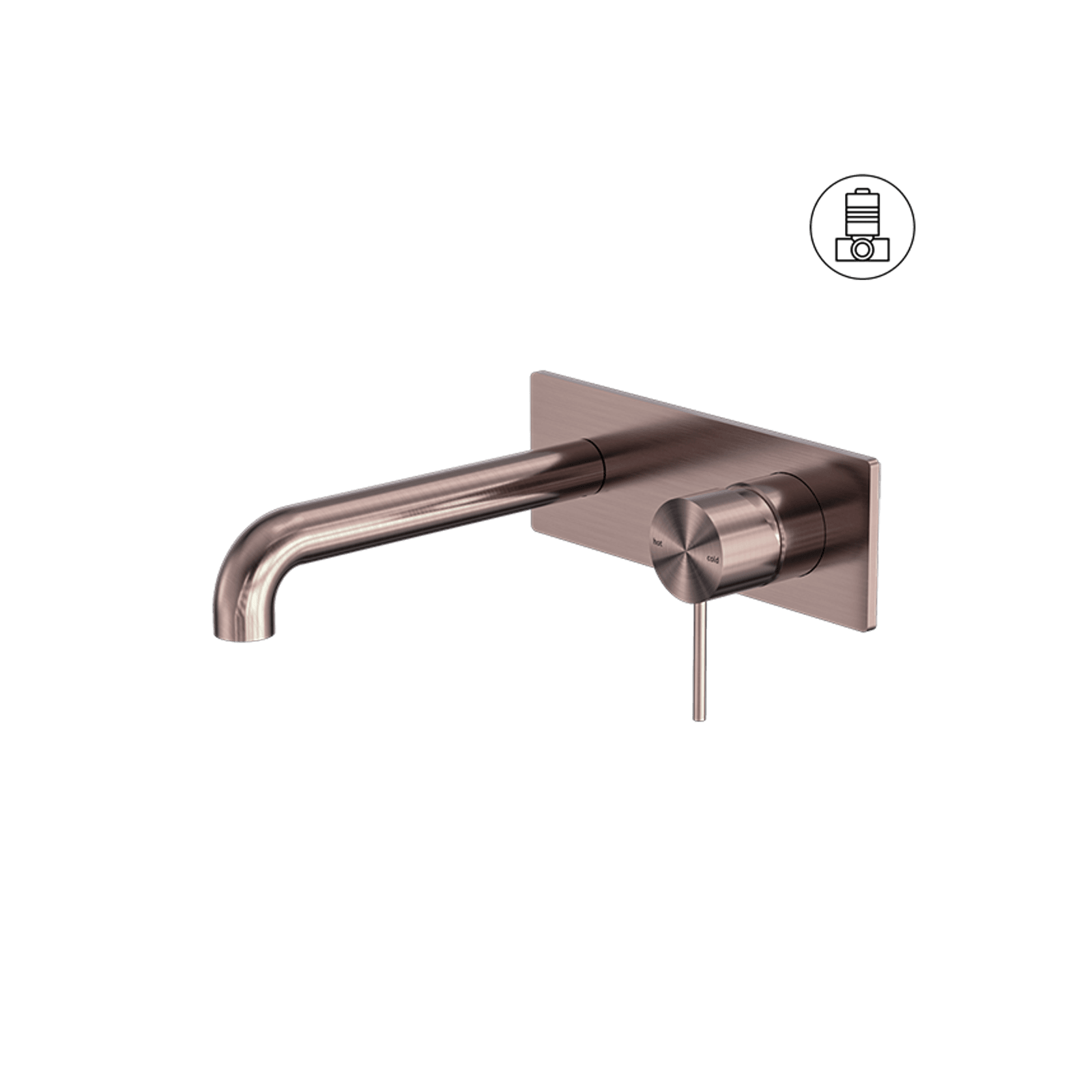 Mecca Wall Basin/Bath Mixer 185mm Brushed Bronze gallery detail image