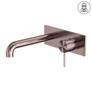 Mecca Wall Basin/Bath Mixer 185mm Brushed Bronze gallery detail image
