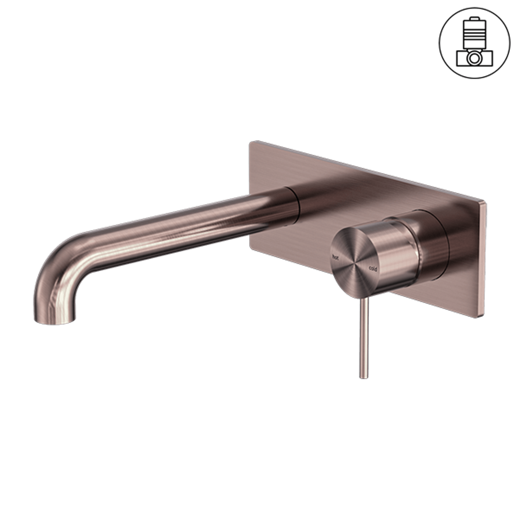 Mecca Wall Basin/Bath Mixer 230mm Brushed Bronze gallery detail image