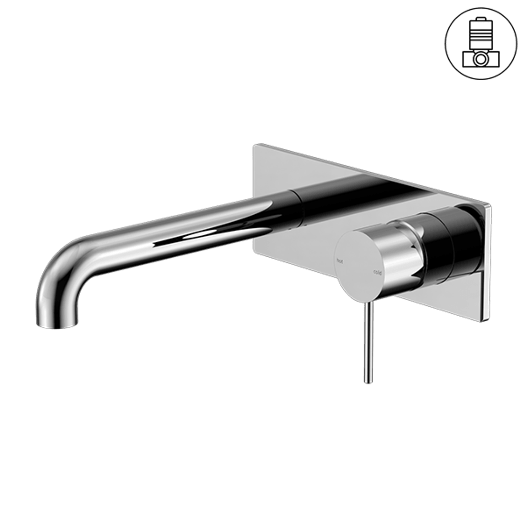 Mecca Wall Basin/Bath Mixer 230mm Chrome gallery detail image