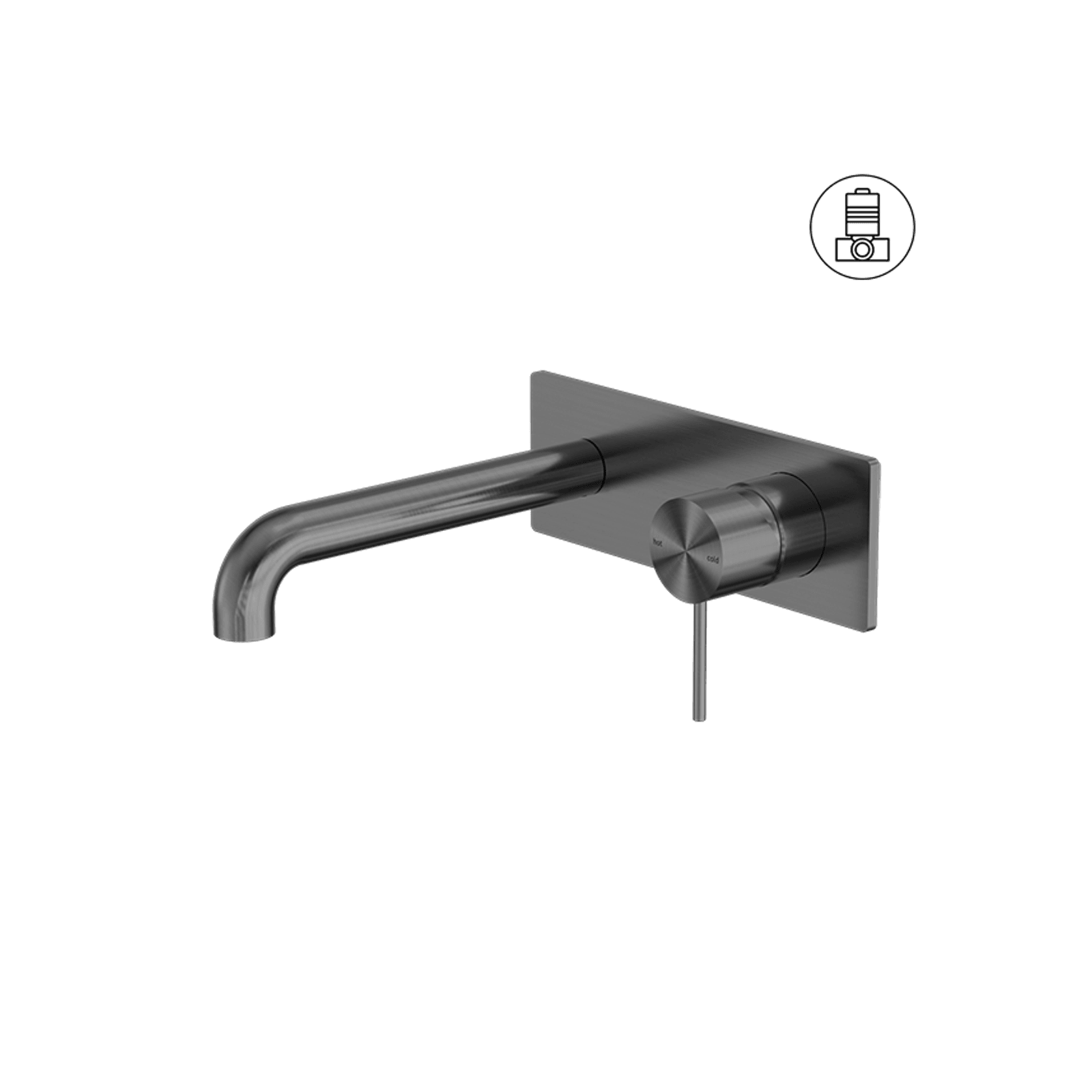 Mecca Wall Basin/Bath Mixer 160mm Gun Metal gallery detail image