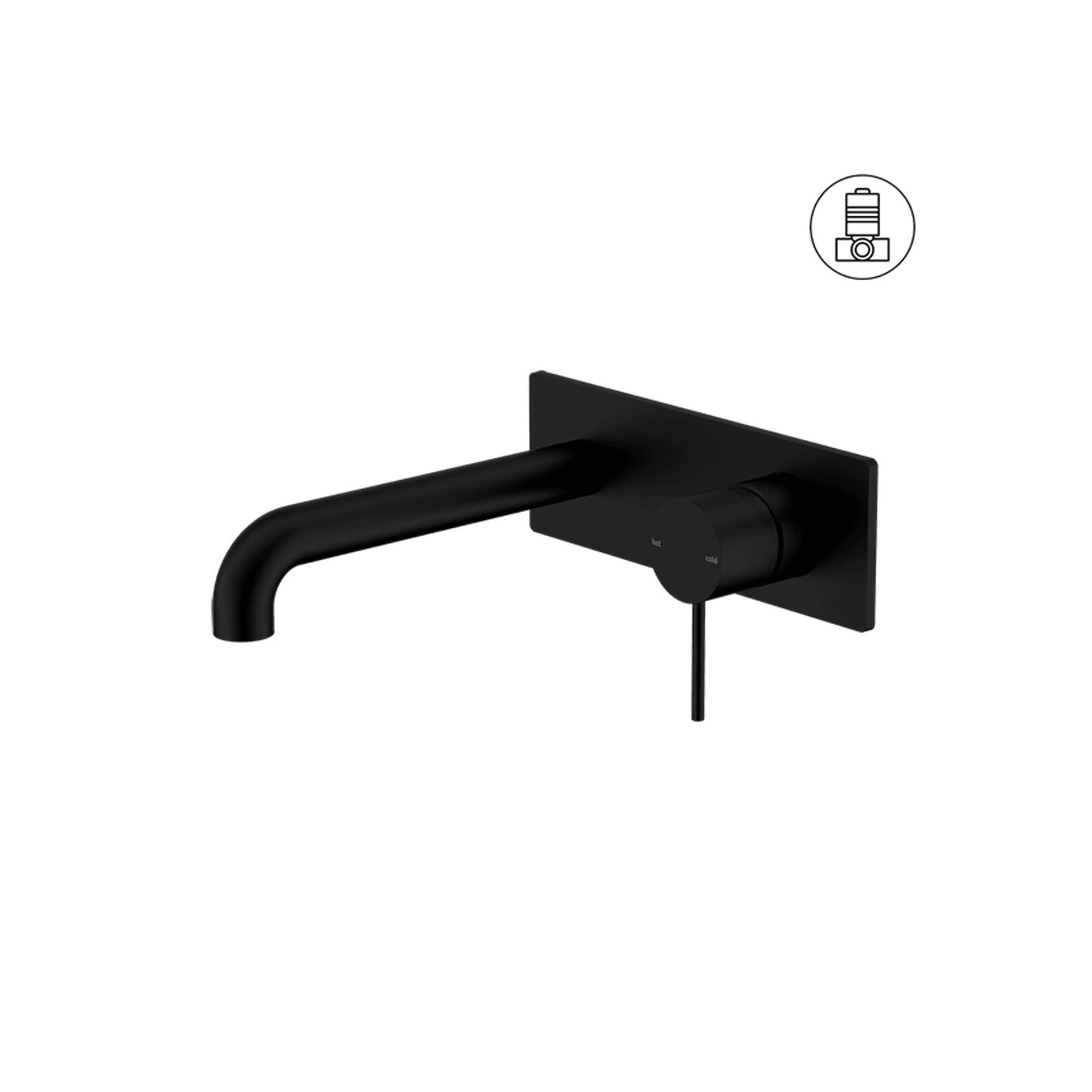 Mecca Wall Basin/Bath Mixer 160mm Matte Black gallery detail image