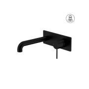 Mecca Wall Basin/Bath Mixer 260mm Matte Black gallery detail image