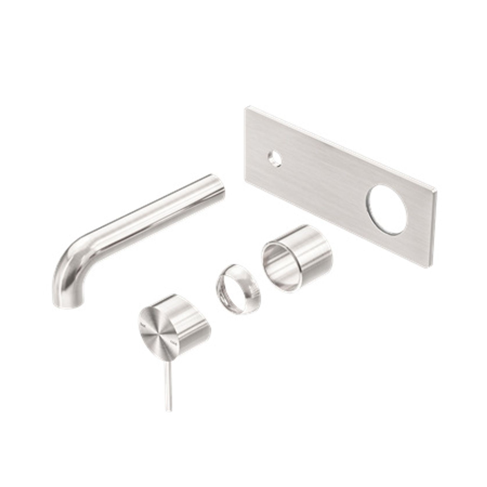 Mecca Wall Basin/Bath Mixer 185mm Trim Kits Only Brushed Nickel gallery detail image