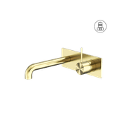 Mecca Wall Basin/Bath Mixer Handle Up 185mm Brushed Gold gallery detail image