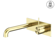 Mecca Wall Basin/Bath Mixer Handle Up 230mm Brushed Gold gallery detail image