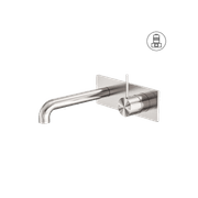 Mecca Wall Basin/Bath Mixer Handle Up 120mm Brushed Nickel gallery detail image
