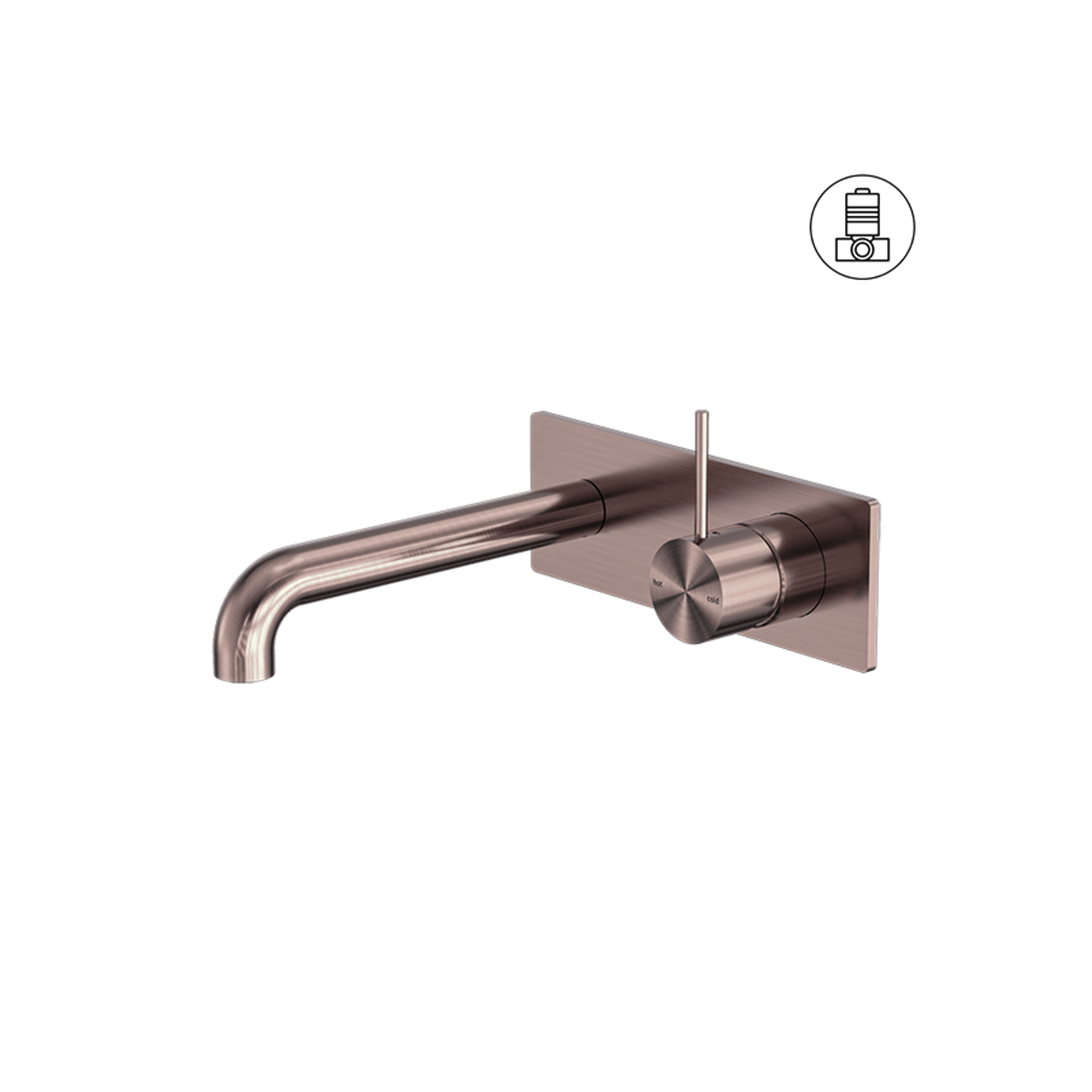 Mecca Wall Basin/Bath Mixer Handle Up 230mm Brushed Bronze gallery detail image