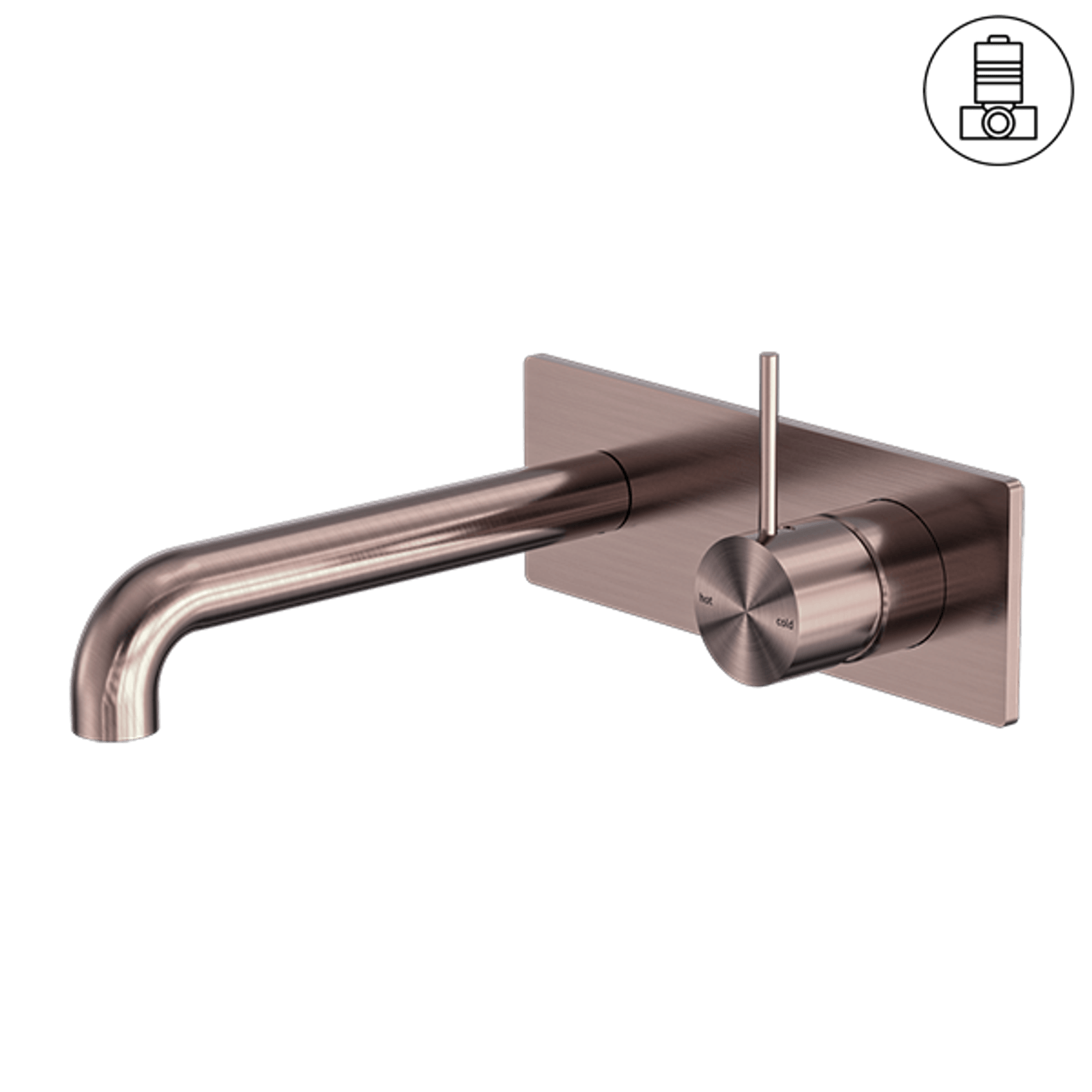 Mecca Wall Basin/Bath Mixer Handle Up 230mm Brushed Bronze gallery detail image