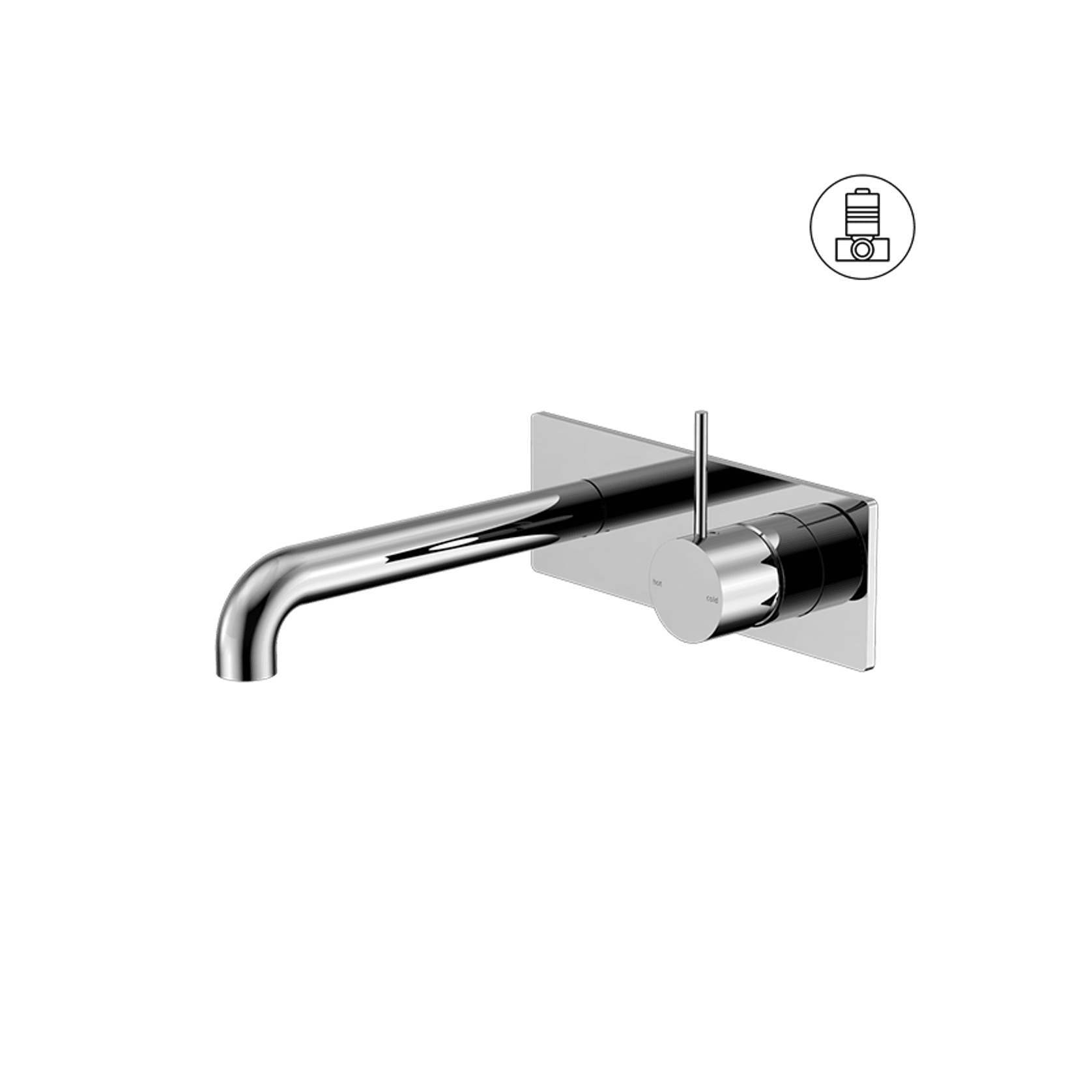 Mecca Wall Basin/Bath Mixer Handle Up 230mm Chrome gallery detail image