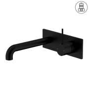 Mecca Wall Basin/Bath Mixer Handle Up 260mm Matte Black gallery detail image