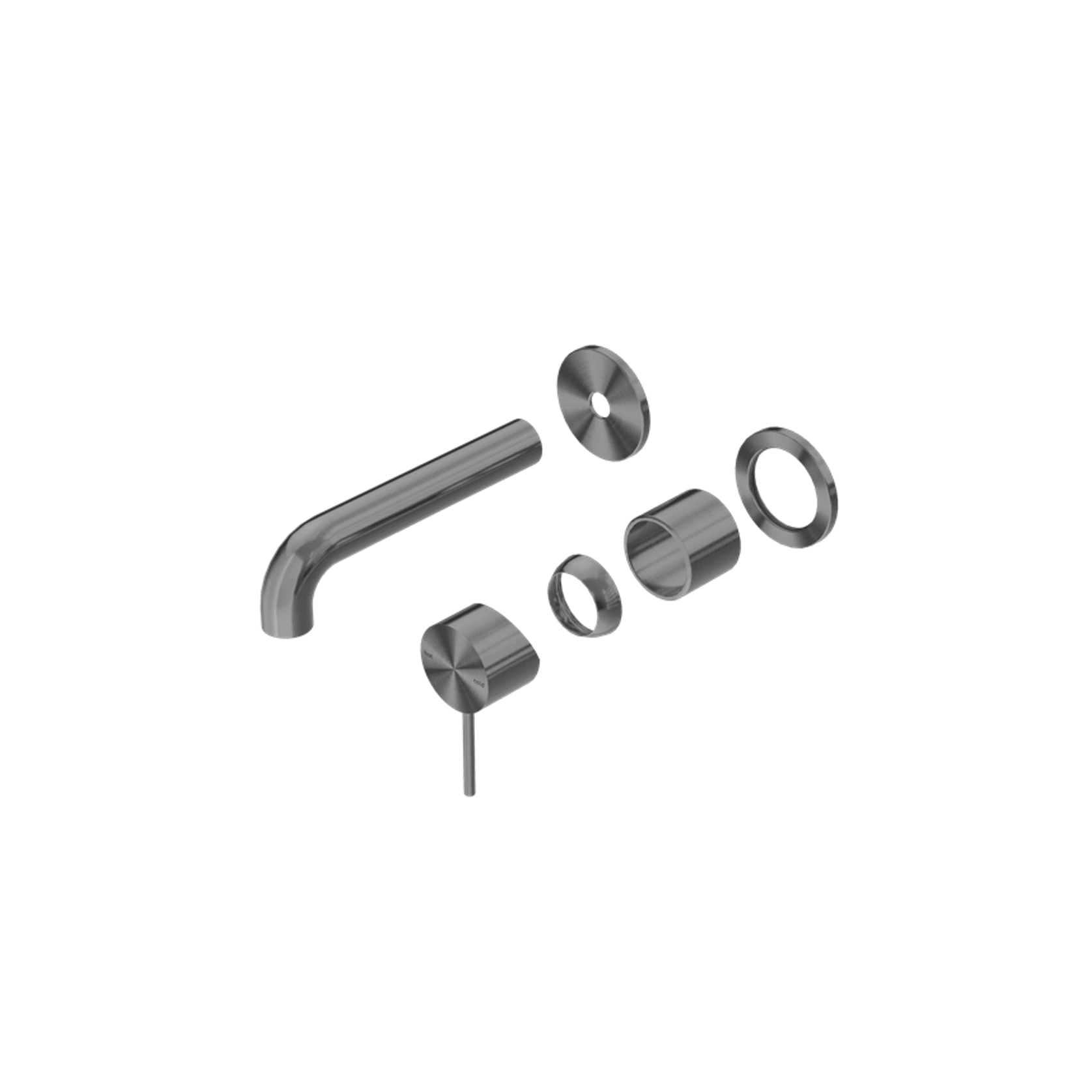 Mecca Wall Basin/Bath Mixer Separate Back Plate 120mm Trim Kits Only Gun Metal gallery detail image