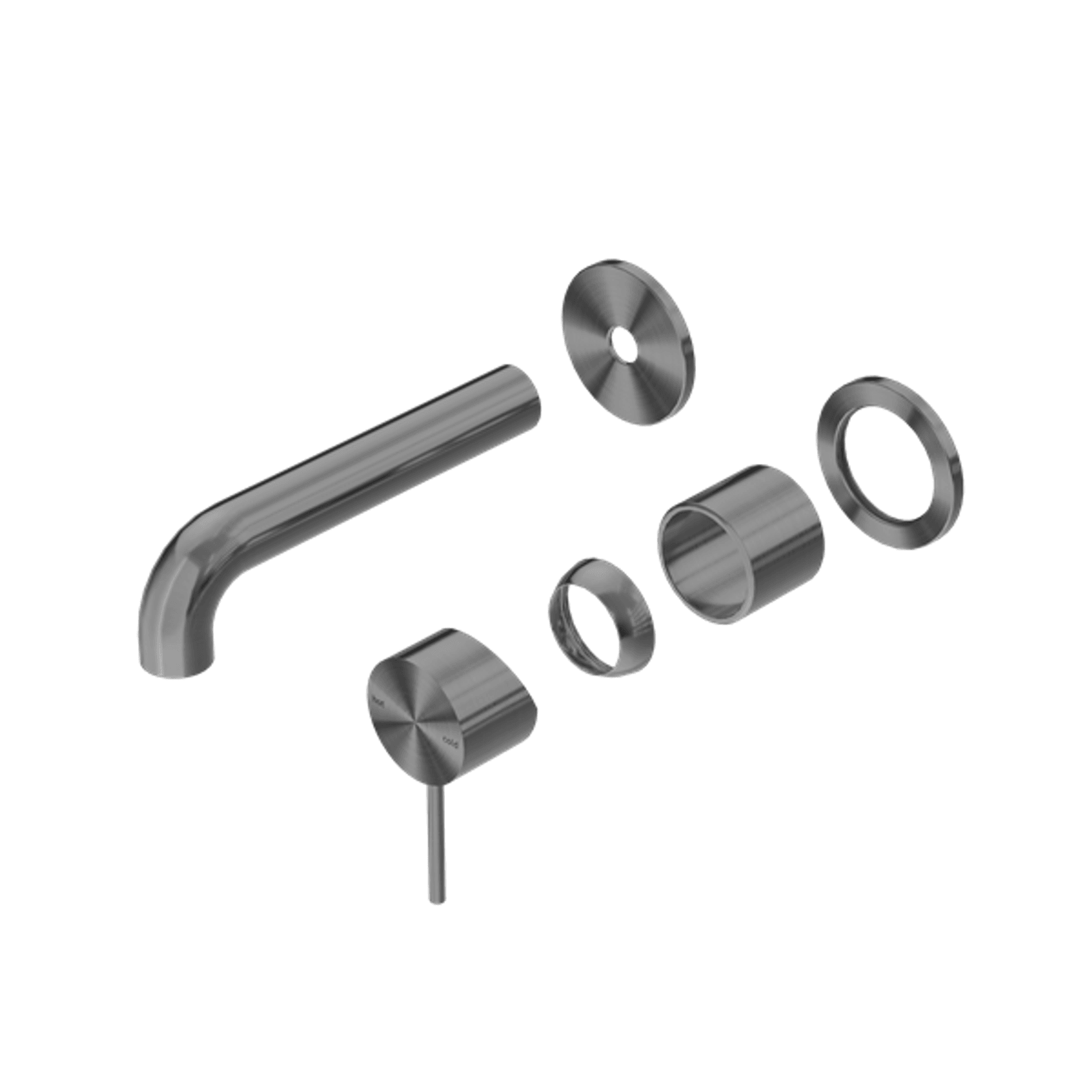 Mecca Wall Basin/Bath Mixer Separate Back Plate 230mm Trim Kits Only Gun Metal gallery detail image