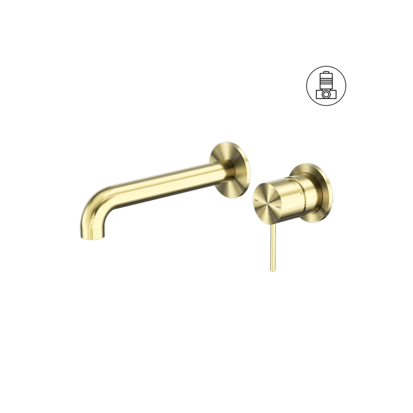 Mecca Wall Basin/Bath Mixer Separate Back Plate 185mm Brushed Gold gallery detail image