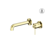 Mecca Wall Basin/Bath Mixer Separate Back Plate 185mm Brushed Gold gallery detail image