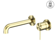 Mecca Wall Basin/Bath Mixer Separate Back Plate 260mm Brushed Gold gallery detail image