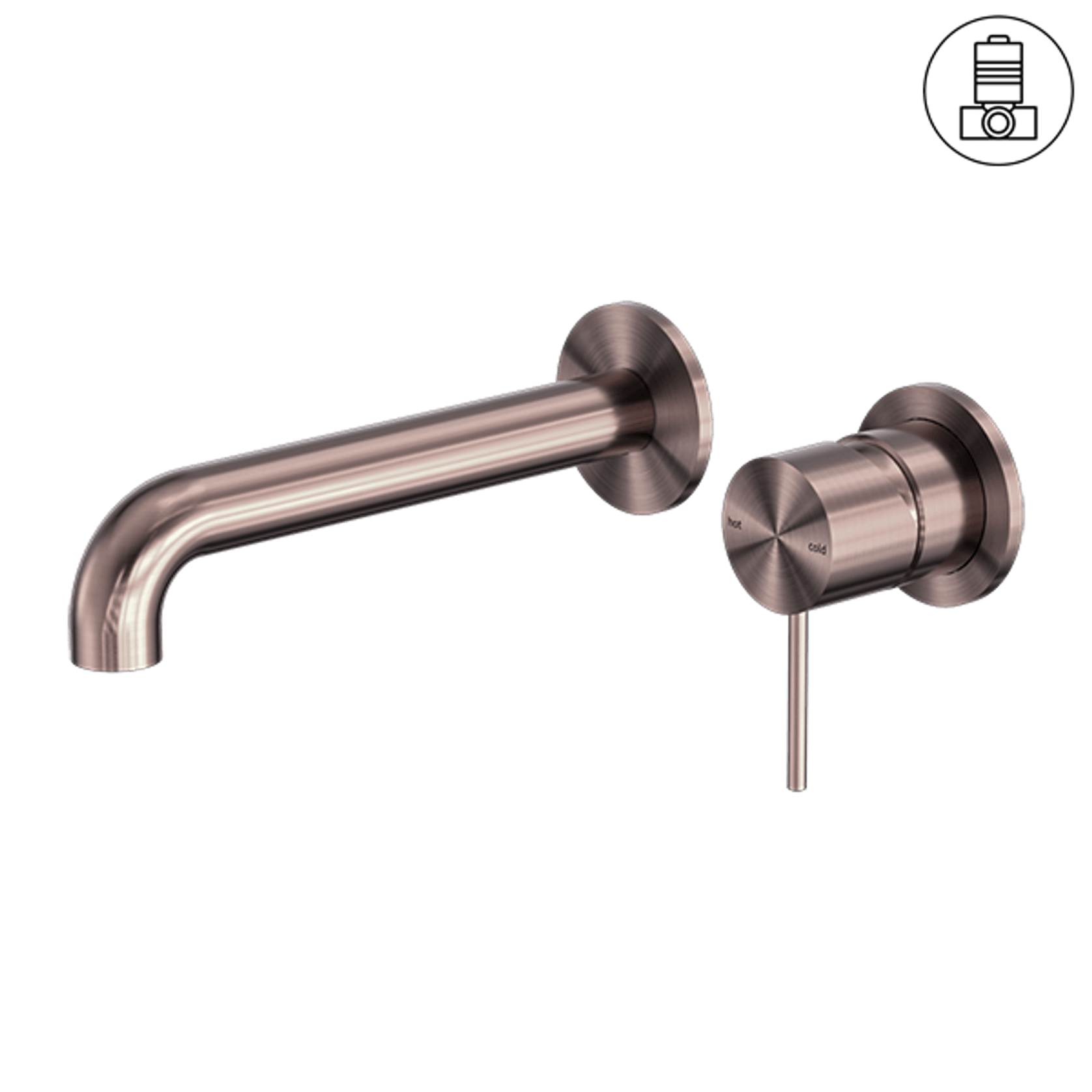 Mecca Wall Basin/Bath Mixer Separate Back Plate 260mm Brushed Bronze gallery detail image