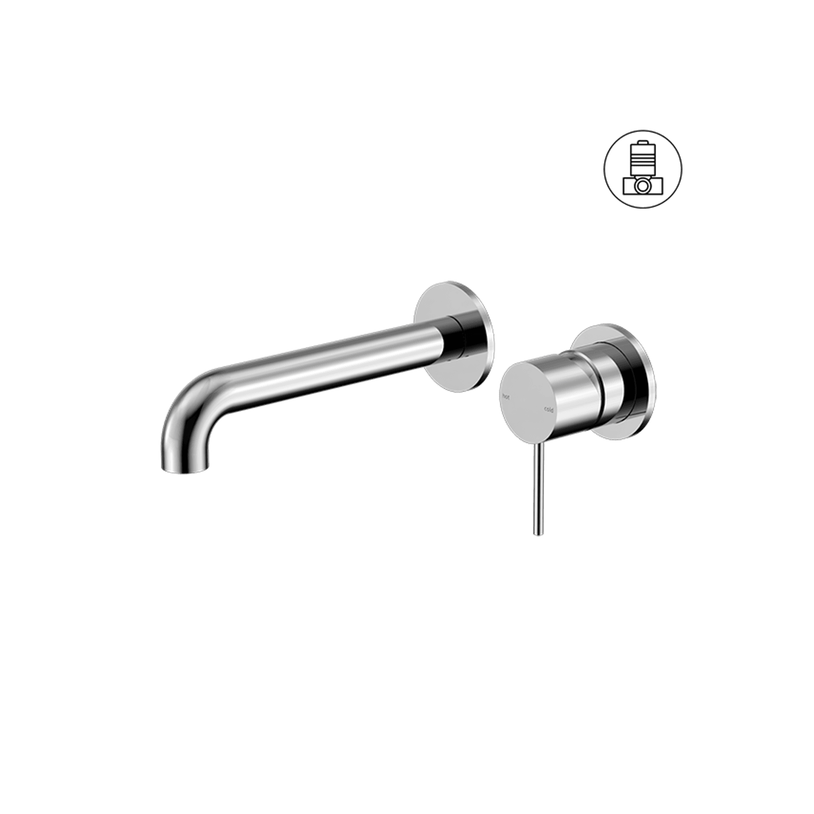 Mecca Wall Basin/Bath Mixer Separate Back Plate 260mm Chrome gallery detail image