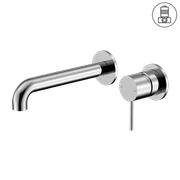 Mecca Wall Basin/Bath Mixer Separate Back Plate 185mm Chrome gallery detail image