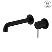 Mecca Wall Basin/Bath Mixer Separate Back Plate 160mm Matte Black gallery detail image