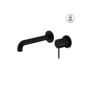 Mecca Wall Basin/Bath Mixer Separate Back Plate 160mm Matte Black gallery detail image