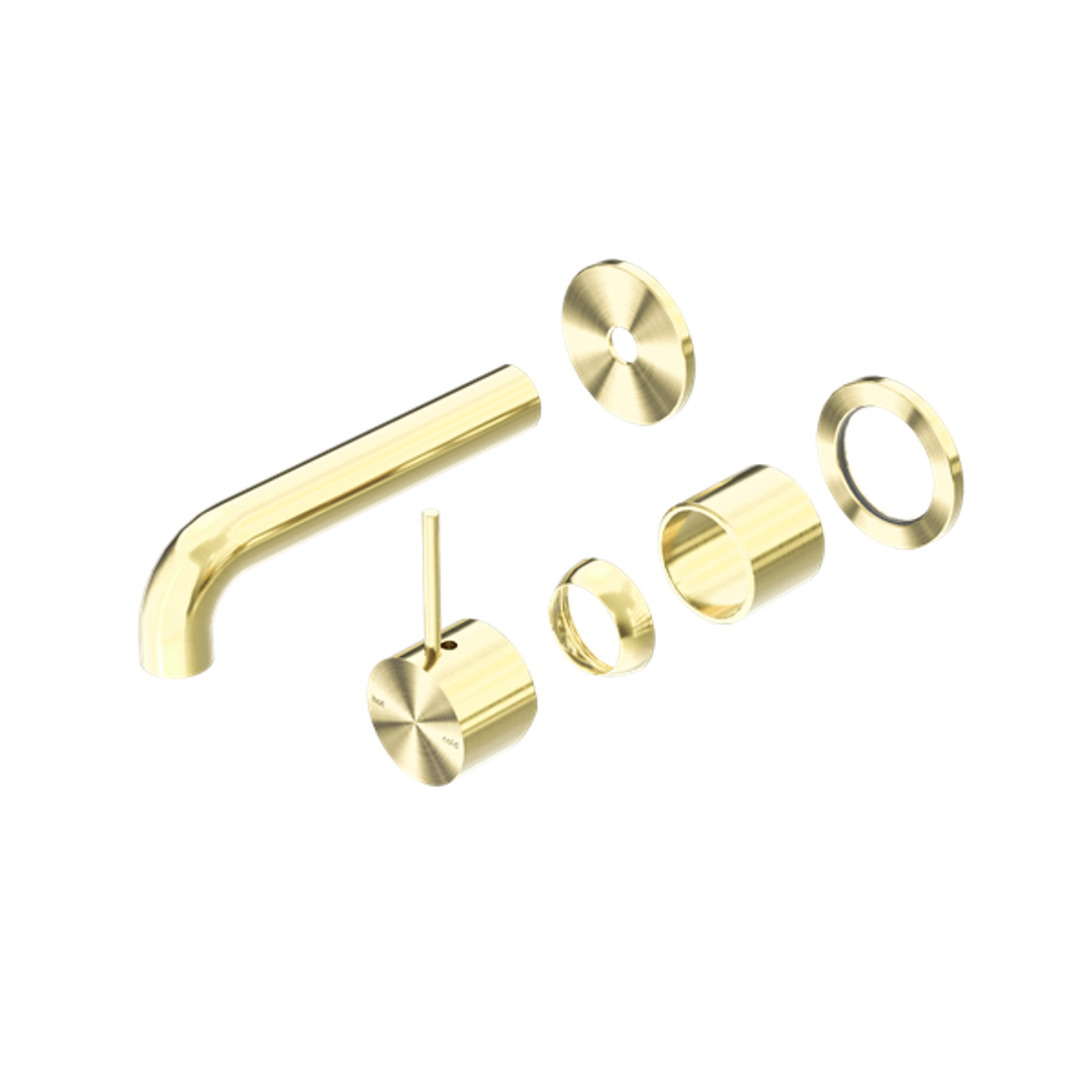 Mecca Wall Basin/Bath Mixer Separate Back Plate Handle Up 230mm Trim Kits Only Brushed Gold gallery detail image