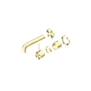 Mecca Wall Basin/Bath Mixer Separate Back Plate Handle Up 120mm Trim Kits Only Brushed Gold gallery detail image