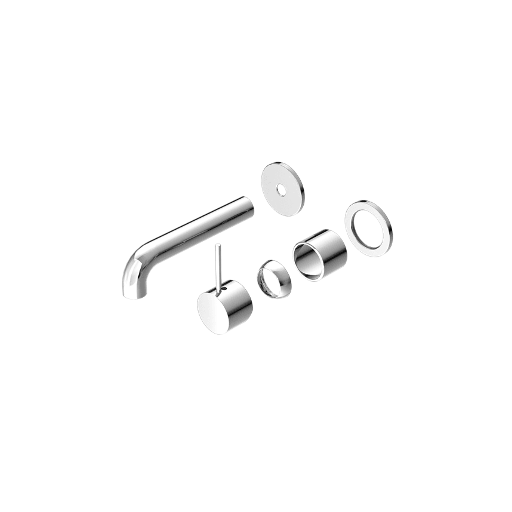 Mecca Wall Basin/Bath Mixer Separate Back Plate Handle Up 230mm Trim Kits Only Chrome gallery detail image