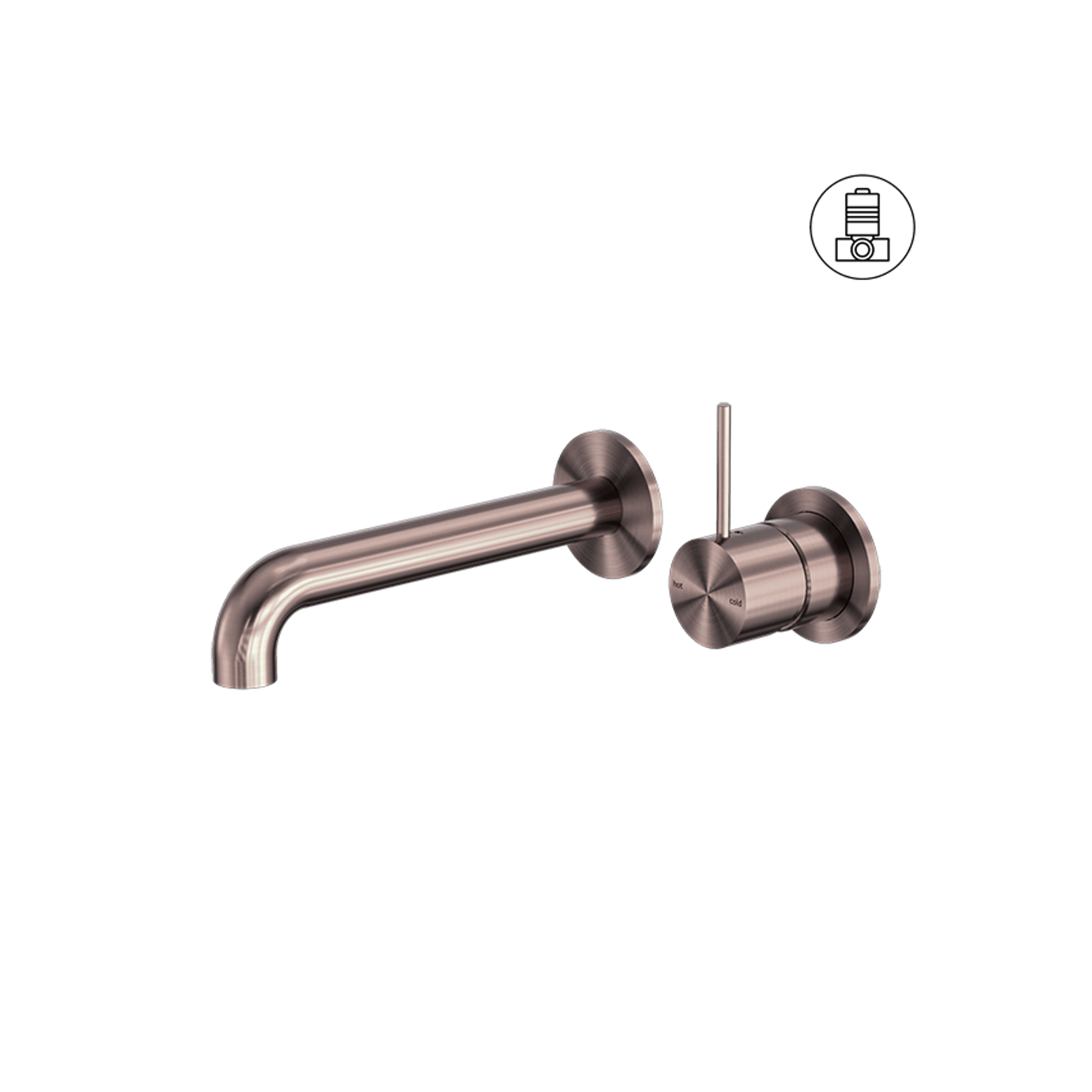 Mecca Wall Basin/Bath Mixer Separate Back Plate Handle Up 160mm Brushed Bronze gallery detail image