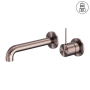 Mecca Wall Basin/Bath Mixer Separate Back Plate Handle Up 260mm Brushed Bronze gallery detail image