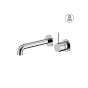 Mecca Wall Basin/Bath Mixer Separate Back Plate Handle Up 260mm Chrome gallery detail image