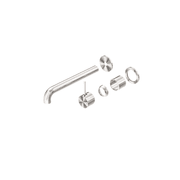 Mecca Wall Basin/Bath Mixer Separate Back Plate Handle Up 120mm Trim Kits Only Brushed Nickel gallery detail image