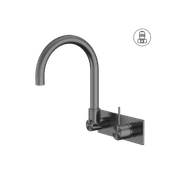 Mecca Wall Basin/Bath Mixer Swivel Spout Handle Up Gun Metal gallery detail image