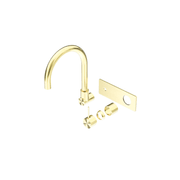Mecca Wall Basin/Bath Mixer Swivel Spout Handle Up Trim Kits Only Brushed Gold gallery detail image