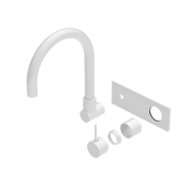 Mecca Wall Basin/Bath Mixer Swivel Spout Handle Up Trim Kits Only Matte White gallery detail image