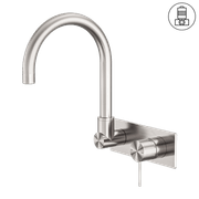 Mecca Wall Basin/Bath Mixer Swivel Spout Brushed Nickel gallery detail image