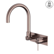 Mecca Wall Basin/Bath Mixer Swivel Spout Brushed Bronze gallery detail image