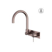 Mecca Wall Basin/Bath Mixer Swivel Spout Brushed Bronze gallery detail image